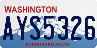 WA license plate AYS5326