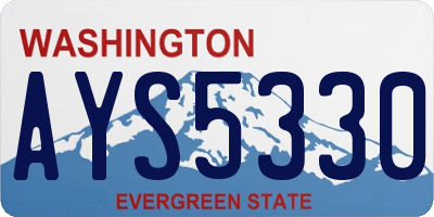 WA license plate AYS5330