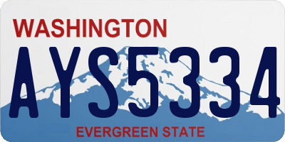 WA license plate AYS5334
