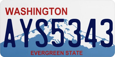 WA license plate AYS5343