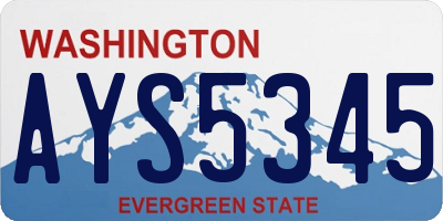 WA license plate AYS5345