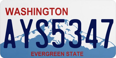 WA license plate AYS5347