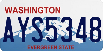 WA license plate AYS5348