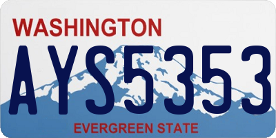 WA license plate AYS5353