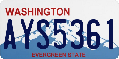 WA license plate AYS5361