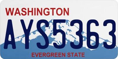 WA license plate AYS5363