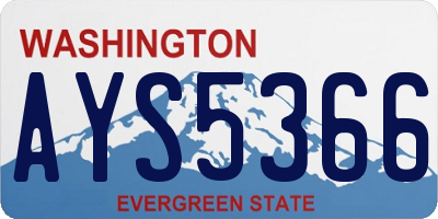 WA license plate AYS5366