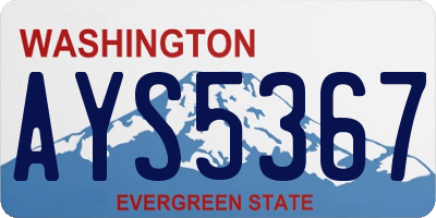WA license plate AYS5367