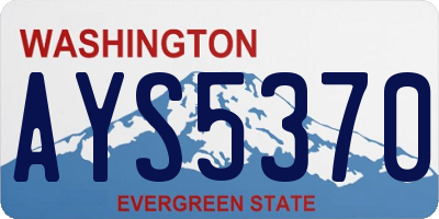 WA license plate AYS5370