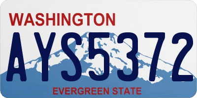 WA license plate AYS5372