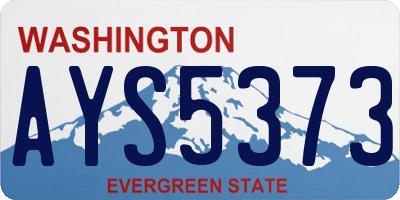 WA license plate AYS5373