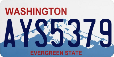 WA license plate AYS5379