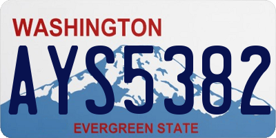 WA license plate AYS5382