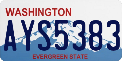 WA license plate AYS5383