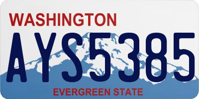 WA license plate AYS5385