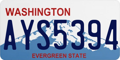 WA license plate AYS5394