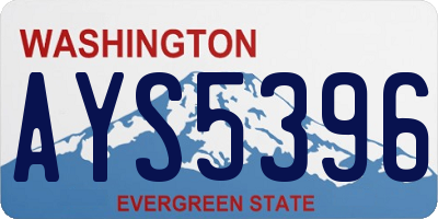 WA license plate AYS5396