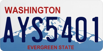 WA license plate AYS5401