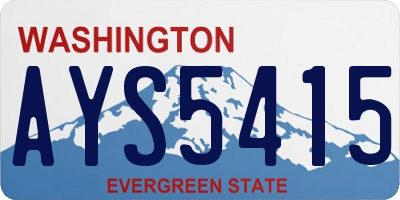 WA license plate AYS5415