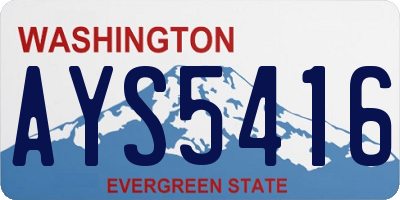 WA license plate AYS5416