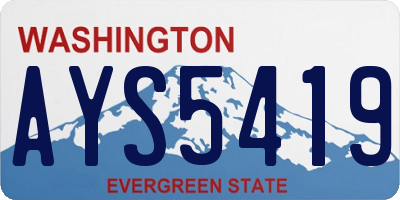 WA license plate AYS5419