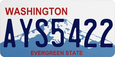 WA license plate AYS5422