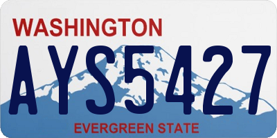 WA license plate AYS5427