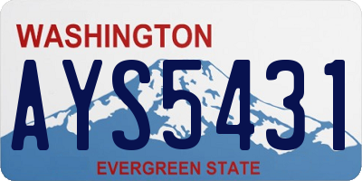 WA license plate AYS5431