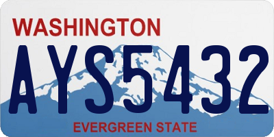 WA license plate AYS5432
