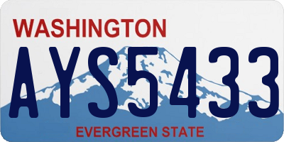 WA license plate AYS5433