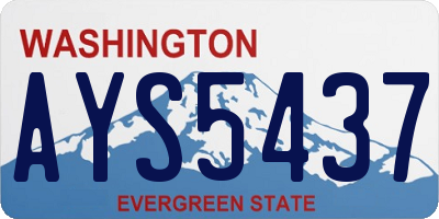 WA license plate AYS5437