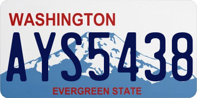 WA license plate AYS5438
