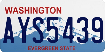 WA license plate AYS5439