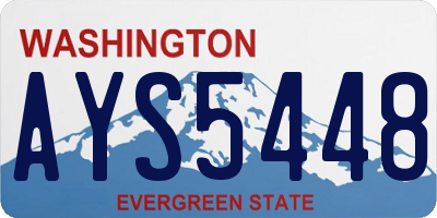 WA license plate AYS5448