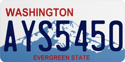 WA license plate AYS5450