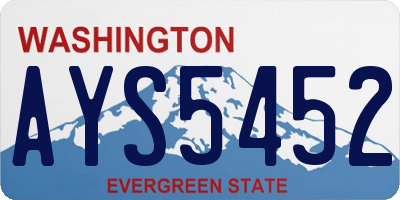 WA license plate AYS5452