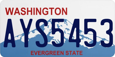 WA license plate AYS5453