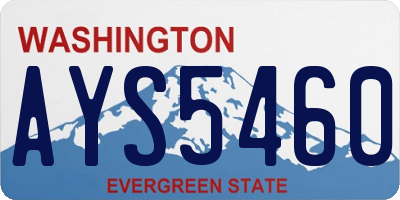 WA license plate AYS5460