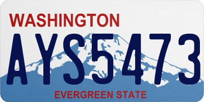 WA license plate AYS5473