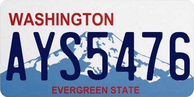 WA license plate AYS5476