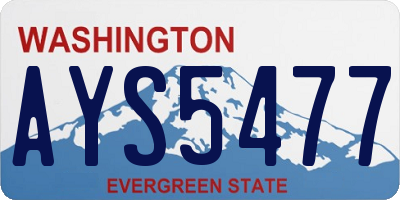 WA license plate AYS5477