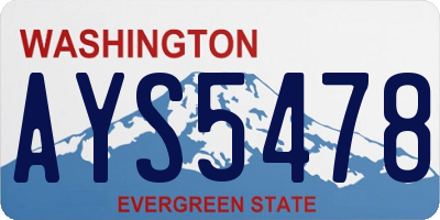 WA license plate AYS5478