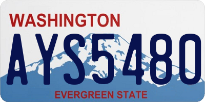WA license plate AYS5480