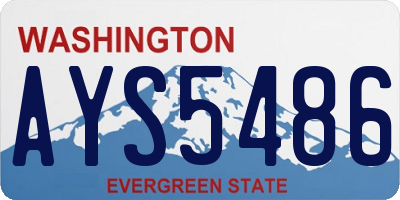 WA license plate AYS5486