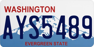 WA license plate AYS5489