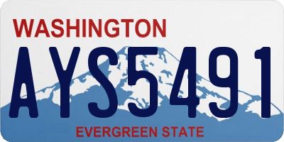 WA license plate AYS5491