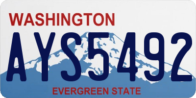 WA license plate AYS5492
