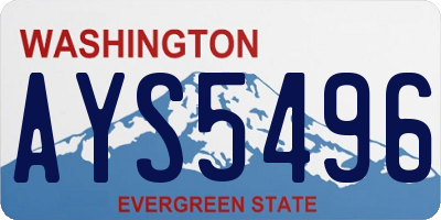 WA license plate AYS5496