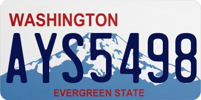 WA license plate AYS5498