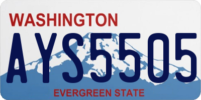 WA license plate AYS5505